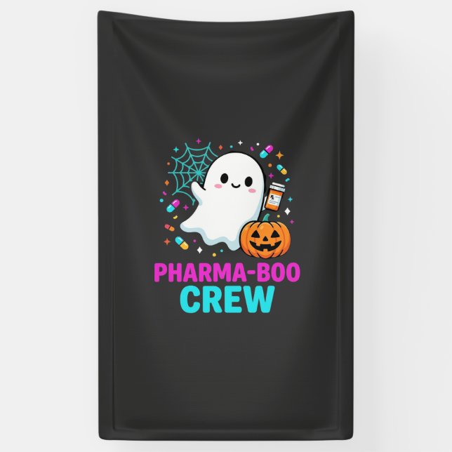 Pharmacist Halloween Pharma-Boo Crew Ghost Design_ Banner (Vertical)