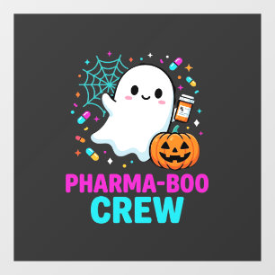 Pharmacist Halloween Pharma-Boo Crew Ghost Design_ Window Cling