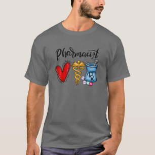 Pharmacist Heart Funny Pharmacist Merry Christmas T-Shirt
