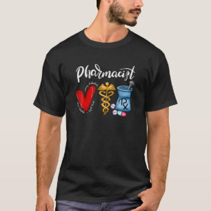 Pharmacist Heart Funny Pharmacist Merry Christmas T-Shirt