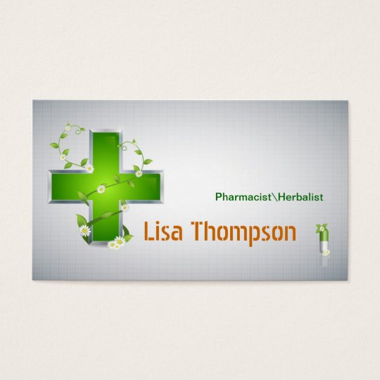Pharmacist Herbalist Pharmacy Nutritionist Business Card