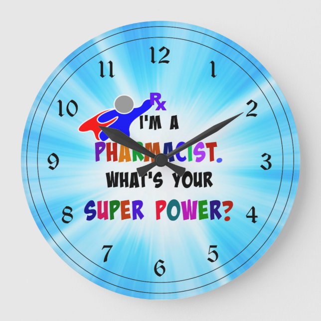 Pharmacist Humor Large Clock (Front)