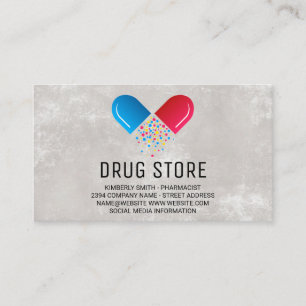Pharmacist   Medicine Pill Opened Logo Business Card