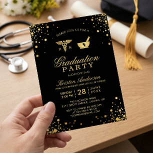 Pharmacist Nurse Practitioner Graduation Party Invitation