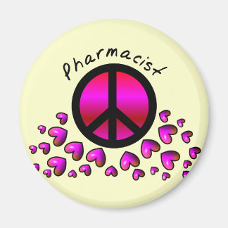 Pharmacist Peace & Hearts Design Gifts Magnet