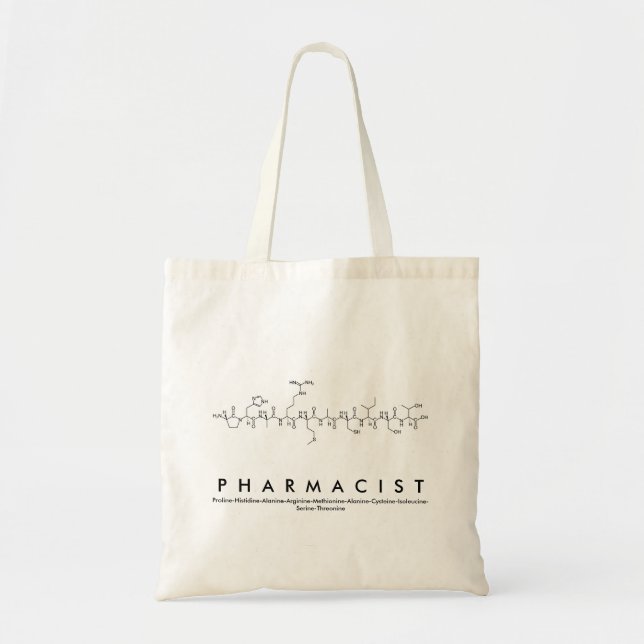 Pharmacist peptide name bag (2-sided) (Front)