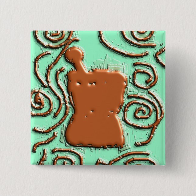 PHARMACIST Pestle & Mortar Design Gifts 15 Cm Square Badge (Front)