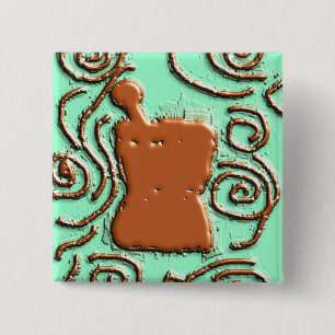 PHARMACIST Pestle & Mortar Design Gifts 15 Cm Square Badge