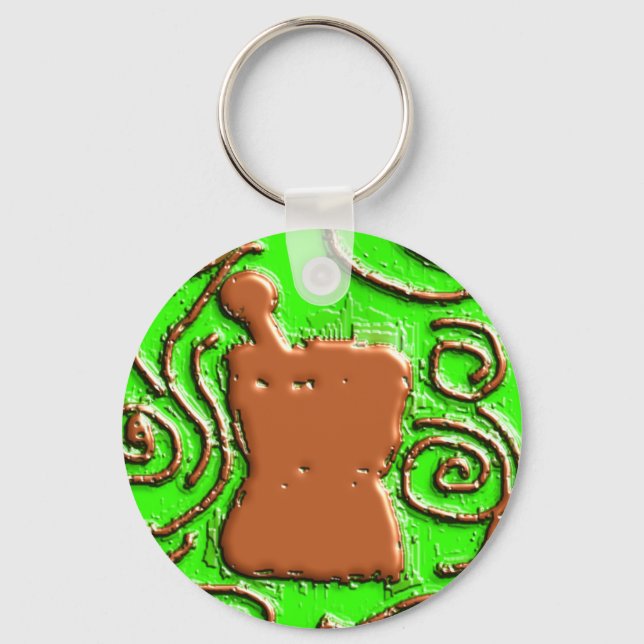 PHARMACIST Pestle & Mortar Design Gifts Key Ring (Front)