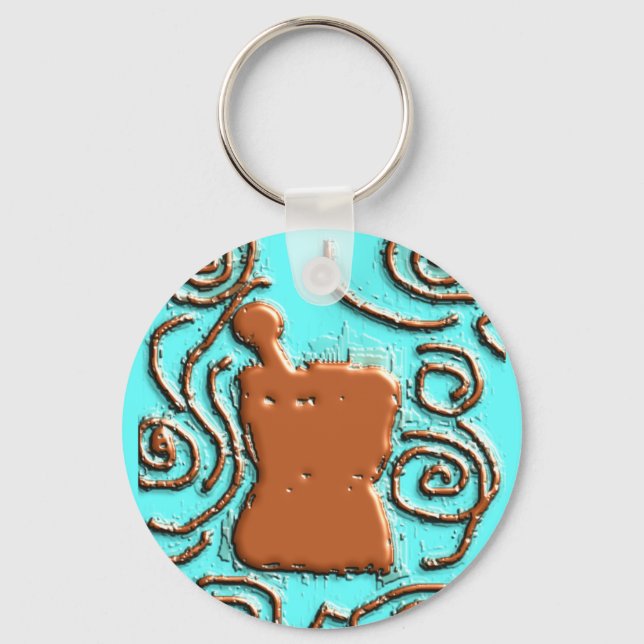 PHARMACIST Pestle & Mortar Design Gifts Key Ring (Front)