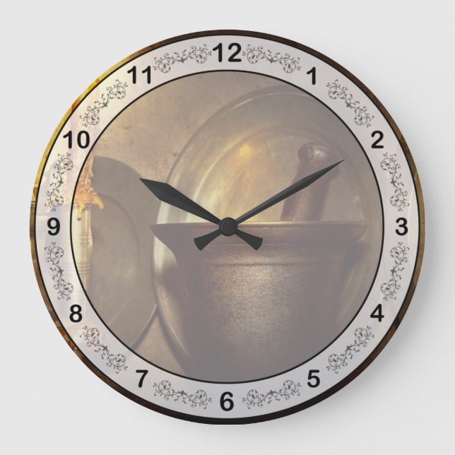 Pharmacist - Pestle - Open late Large Clock (Front)