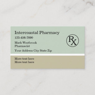 Pharmacist Pharmacy Logo Business Cards