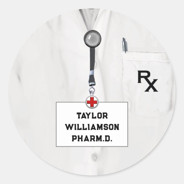 Pharmacist Pharmacy School Classic Round Sticker (Front)