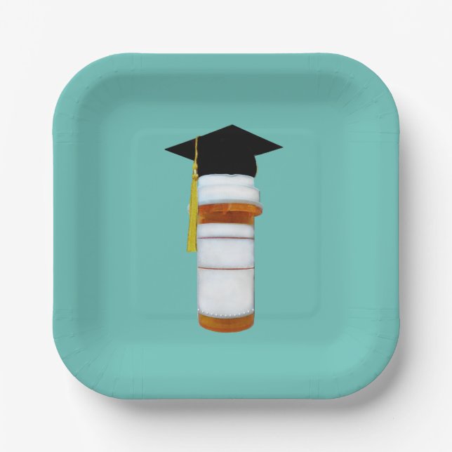 Pharmacist Pharmacy School Graduation Paper Plate (Front)