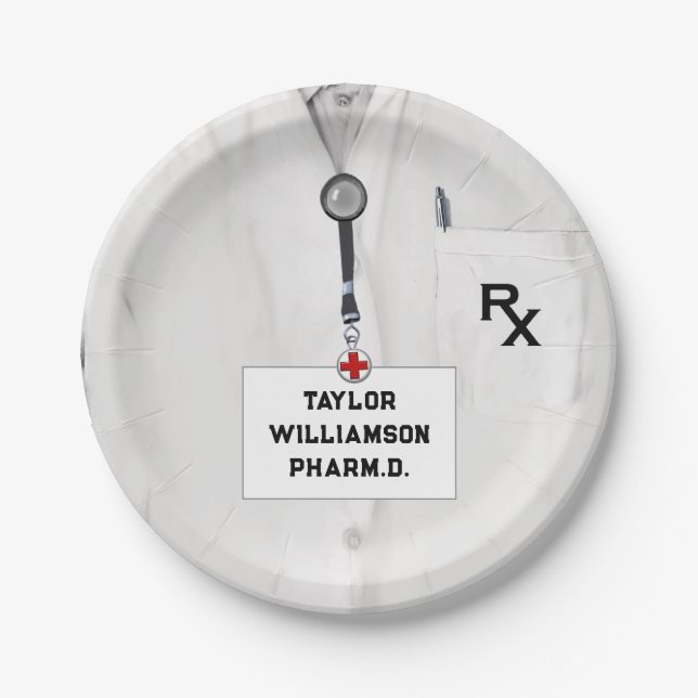 Pharmacist Pharmacy School Paper Plate (Front)