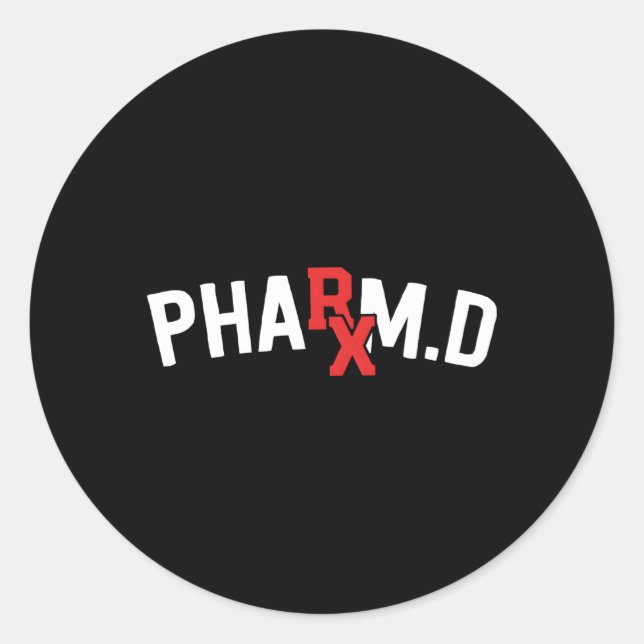 Pharmacist Pharmacy Student Rx Pharm D Classic Round Sticker (Front)