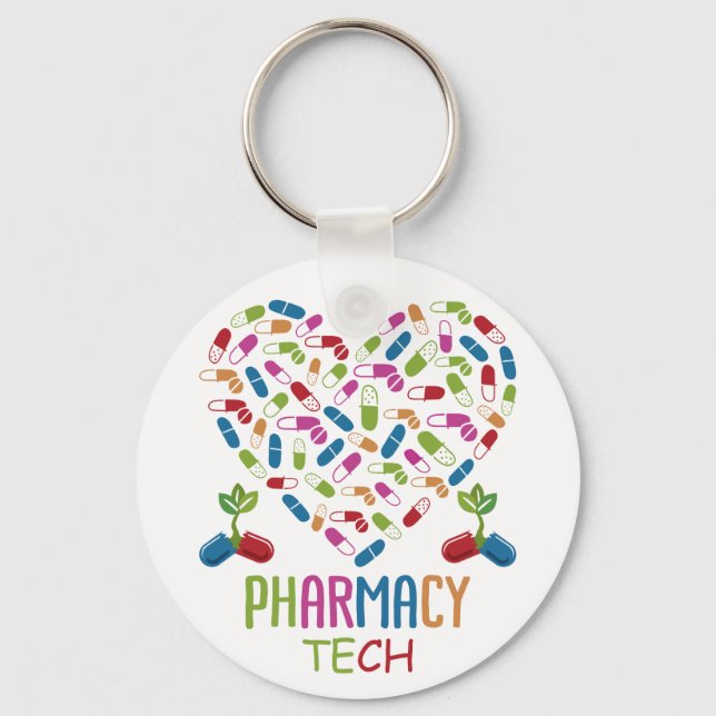 Pharmacist Pharmacy Technician Key Ring (Front)