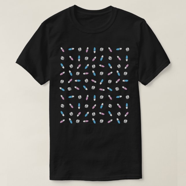 Pharmacist Pills Pattern T-Shirt (Design Front)