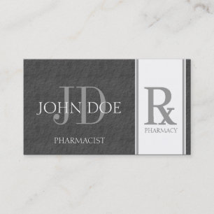 Pharmacist/Prescription Pharmacy Dark Grey Slate Business Card