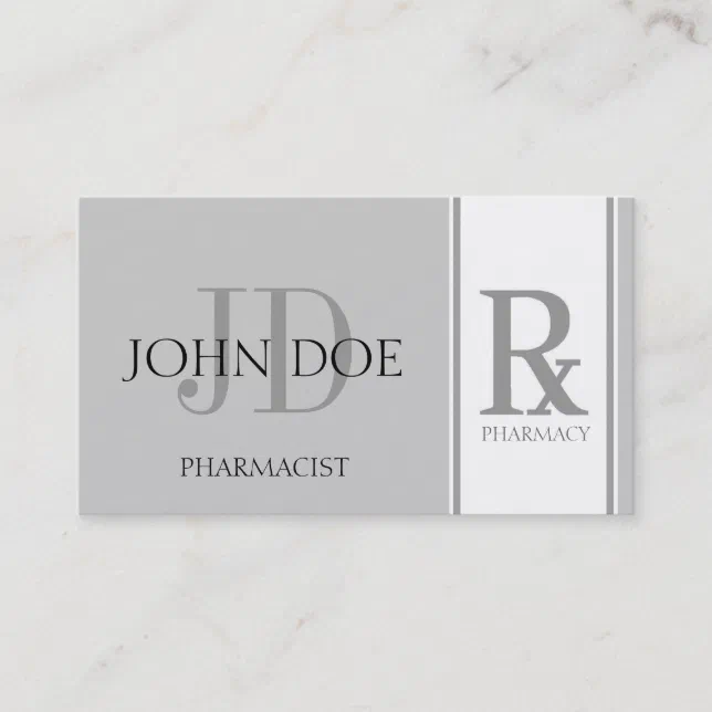Pharmacist/Prescription Pharmacy Silver Business Card | Zazzle
