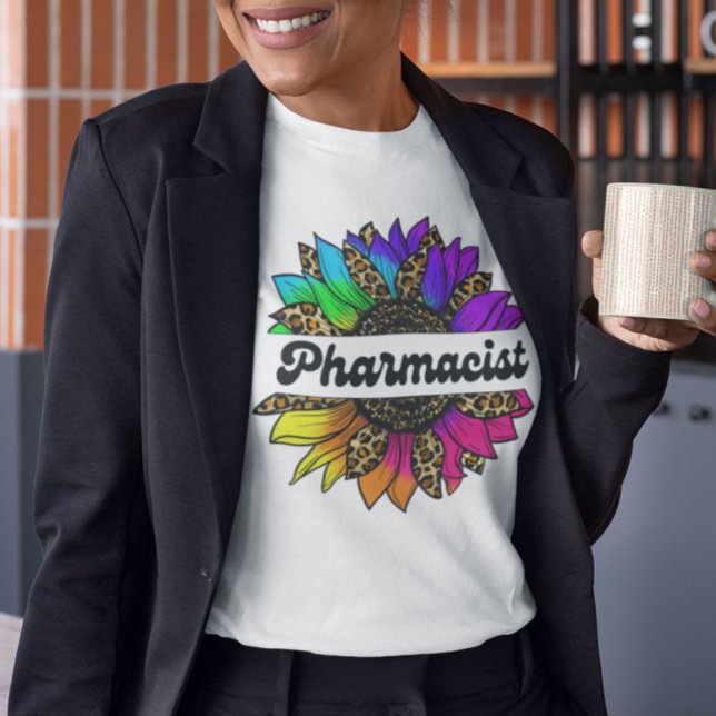 Pharmacist Profession Rainbow Sunflower  T-Shirt (Pharmacist Profession Rainbow Sunflower T-Shirt
)