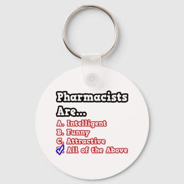 Pharmacist Quiz...Joke Key Ring (Front)