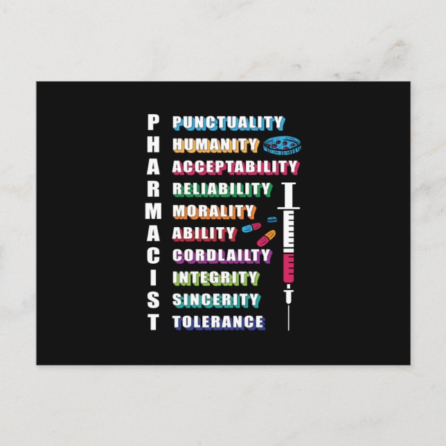 Pharmacist Quote Pharmacy Technician Pharmacists Postcard (Front)