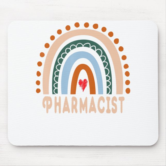 Pharmacist Rainbow Cute Appreciation Essential Wor Mouse Mat (Front)