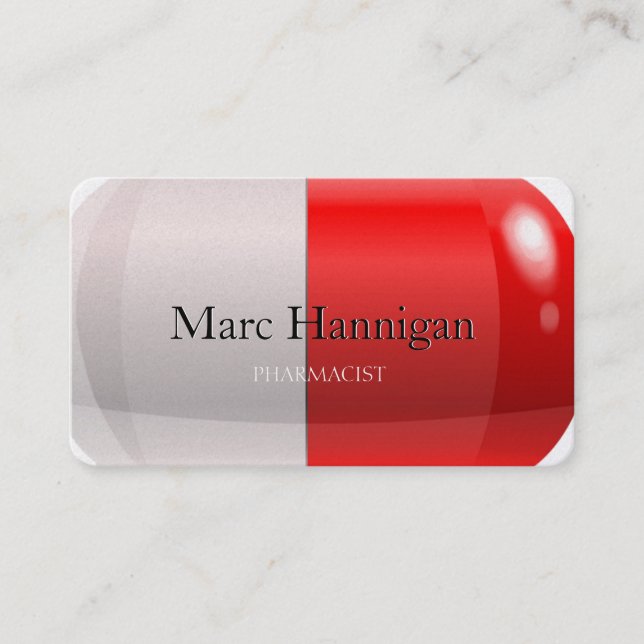 PHARMACIST - red pill pharmacy Business Card (Front)