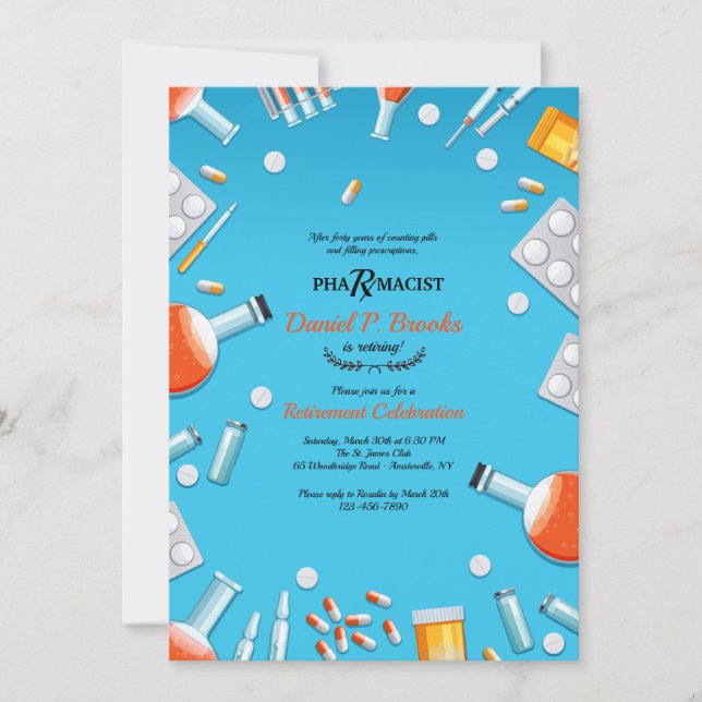 Pharmacist Retirement Party Invitation (Front)