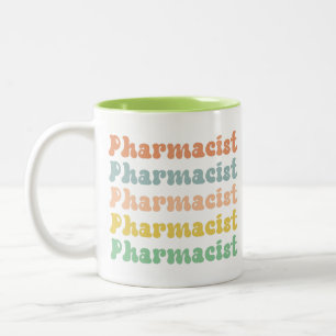 Pharmacist Retro Groovy Pharmacy Two-Tone Coffee Mug
