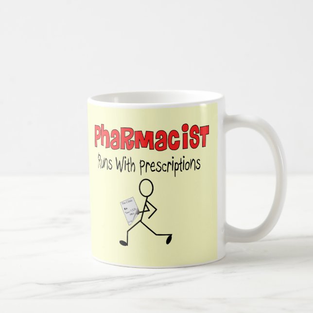 Pharmacist Runs With Precriptions Gifts Coffee Mug (Right)