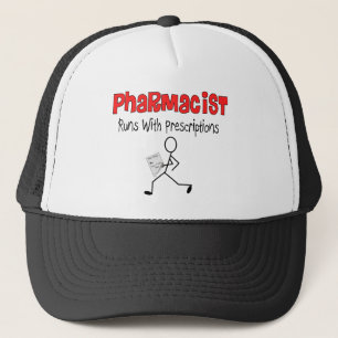 Pharmacist Runs With Precriptions Gifts Trucker Hat