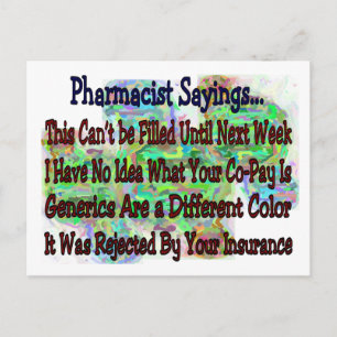 Pharmacist sayings "You Know You're Pharmacist IF" Postcard