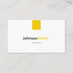 Pharmacist - Simple Amber Yellow Business Card