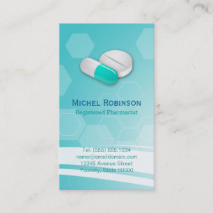 Pharmacist - Simple Elegant Hexagonal Tablet Pills Business Card