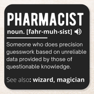 pharmacist square paper coaster