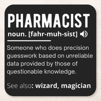pharmacist square paper coaster