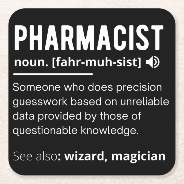 pharmacist square paper coaster (Front)