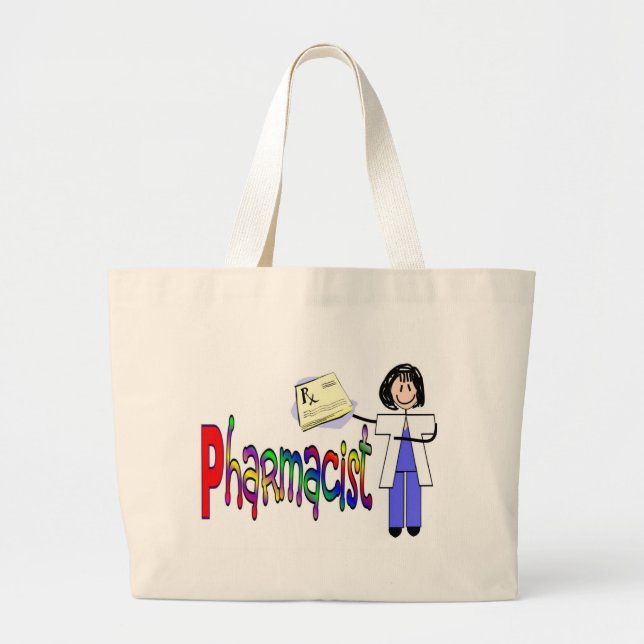 Pharmacist stick people tote bag (Front)