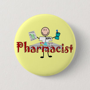 Pharmacist Stick Person--Gifts 6 Cm Round Badge