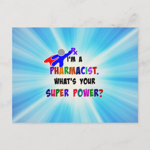Pharmacist Superhero Custom Design Postcard