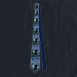 Pharmacist Tie Van Gogh Starry Night Navy<br><div class="desc">Pharmacist Tie,  Fine Art Van Gogh  "Starry Night" vintage art with artist added black pestle and mortar designs.  Perfect for any pharmacist with an appreciation for vintage fine art.</div>