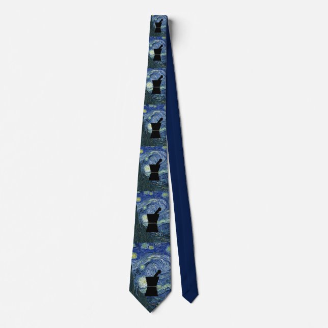 Pharmacist Tie Van Gogh Starry Night Navy (Front)