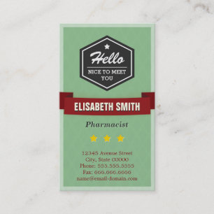 Pharmacist - Vintage Retro Stylish Business Card
