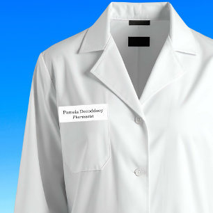 Pharmacist White Name Tag