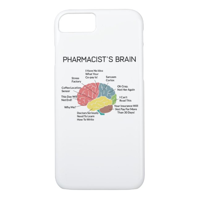 Pharmacist's Brain Funny Pharmacist Pharmacy Tech Case-Mate iPhone Case (Back)