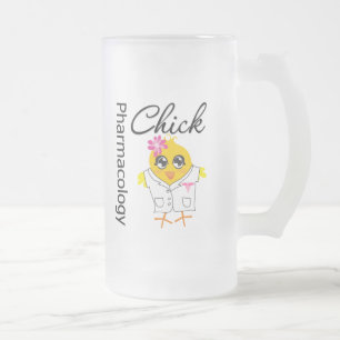 Pharmacology Chick Frosted Glass Beer Mug