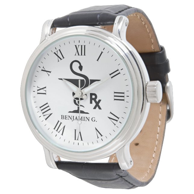Pharmacology Custom Name Bowl of Hygenia Symbol Watch (Angled)