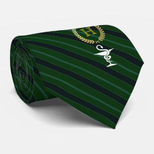 Pharmacology Professional Framed Monogram Green Tie